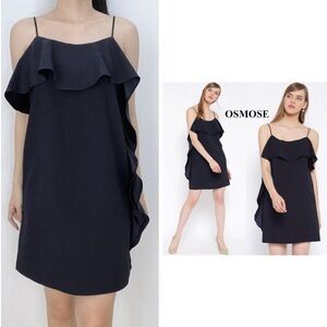 Osmose Waterfall Little Navy Blue Petite Dress Size S